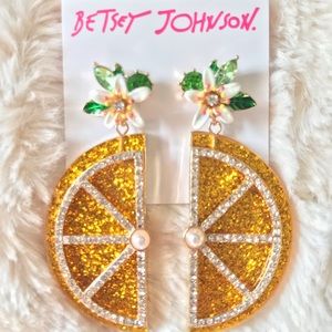 Betsey Johnson Slice of Lemon Drop Earrings
